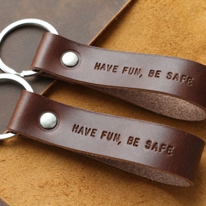 Personalized Leather Keychain Custom Leather Keychain Monogrammed Leather personalized Keychain Coordinates key fob leather Stamped Keychain image 5