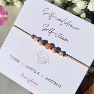 Boost Your Confidence Bracelet | SELF-ESTEEM | Embrace your inner strength, crystals bracelet, healing gems, perfect gift, hypoallergenic