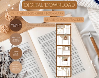 Bookshelf Reading Tracker Bookmark (Digital Download)