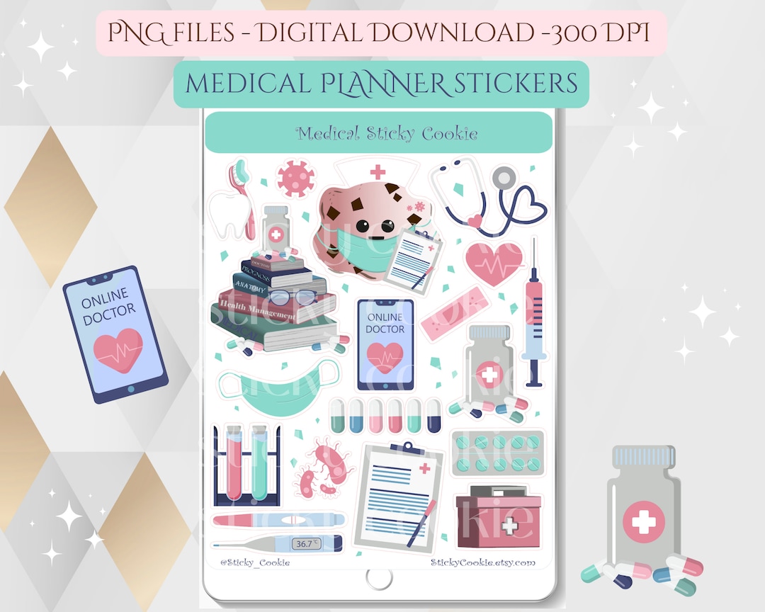 Medical File Sticker Letters Digital Medical Stickers, Downloadable Printable Health Doctor Nurse ...