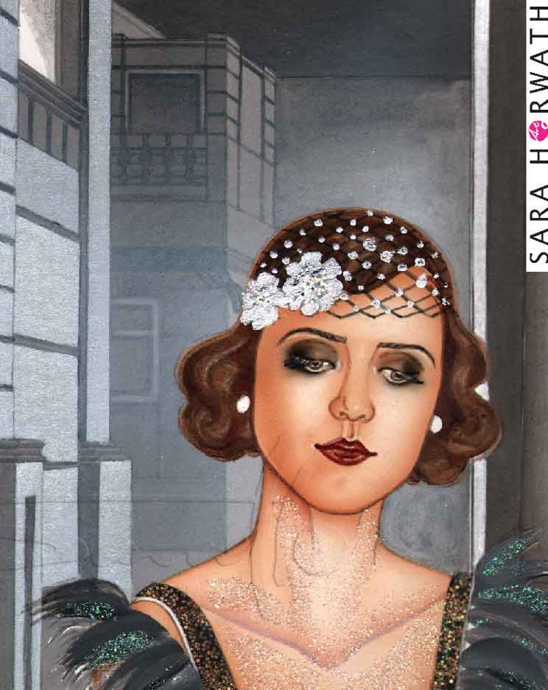 Fine Art print Babylon Berlin 20er classic car RollsRoyce Burlesque fine art print highest finest Illustration painting by Sara Horwath _123 image 4