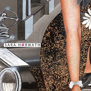 Fine Art print Babylon Berlin 20er classic car RollsRoyce Burlesque fine art print highest finest Illustration painting by Sara Horwath _123 image 3