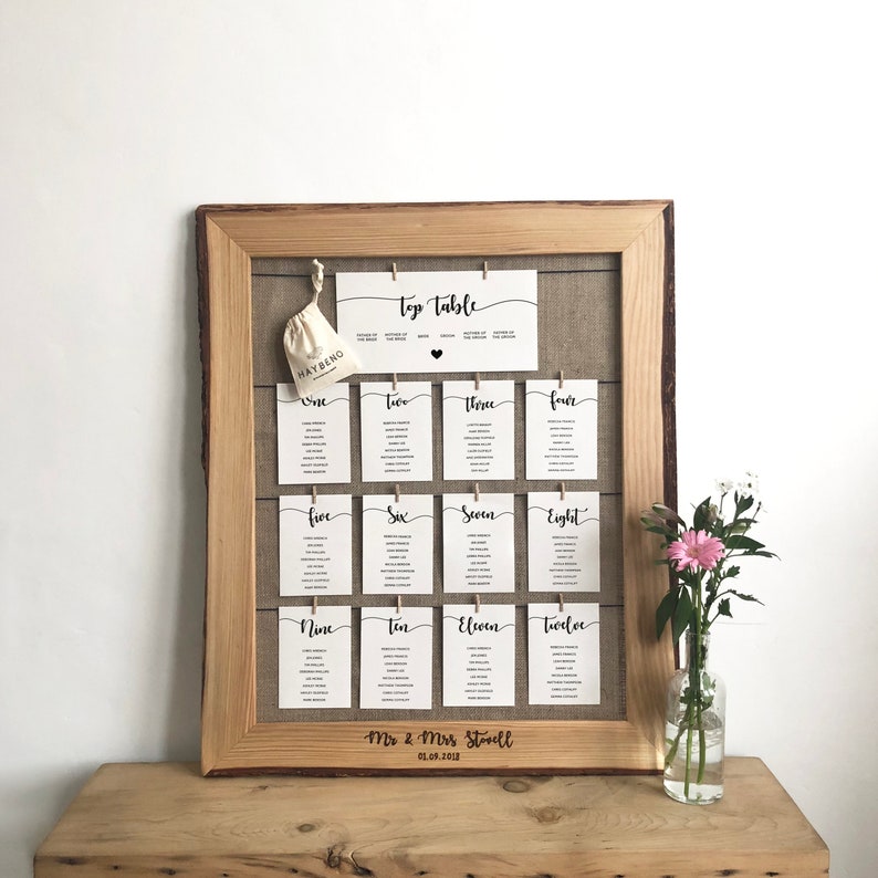 Handmade Wooden Wedding Table Seating Guest Plan Can Be Image 0