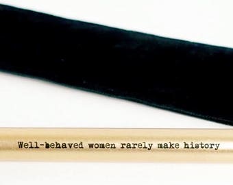 Celebrate Women Custom made Vintage Brass Pen with personalized quotes
