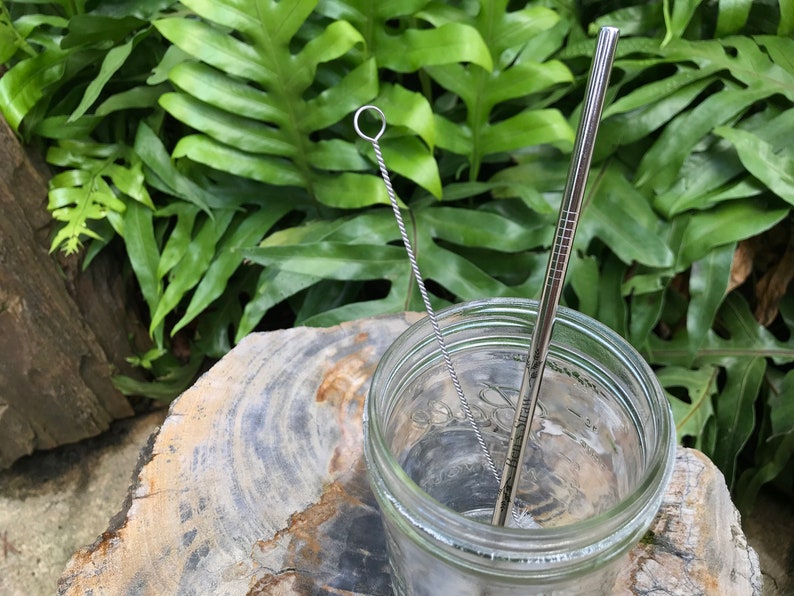 Personalized Eco-friendly Stainless Steel Straw Set with Pouch and Name Engraving