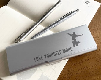 Personalized Metal Pen and Pencil Stationery Case Aluminium Box for Husbands, Colleagues, Anniversary, Graduation