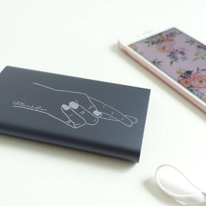 Personalized 'Fingers Crossed' 10,000 mAH Xiaomi Power Bank/ Mobile Charger gift Custom name engraving image 2