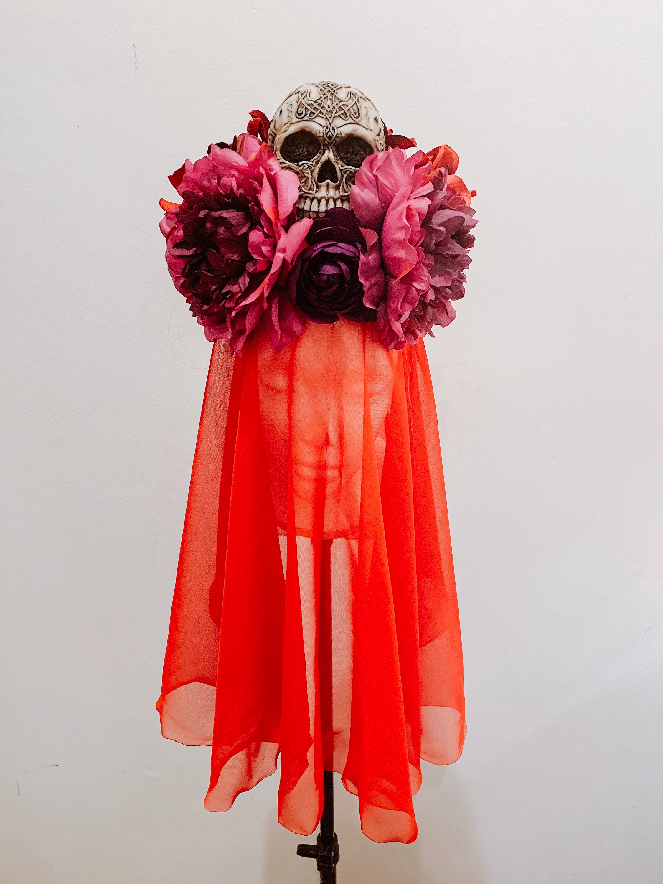 Custom made Day Of The Dead head piece NEW Day of the Dead Headband Rose Flower Crown Headpiece  main image 4