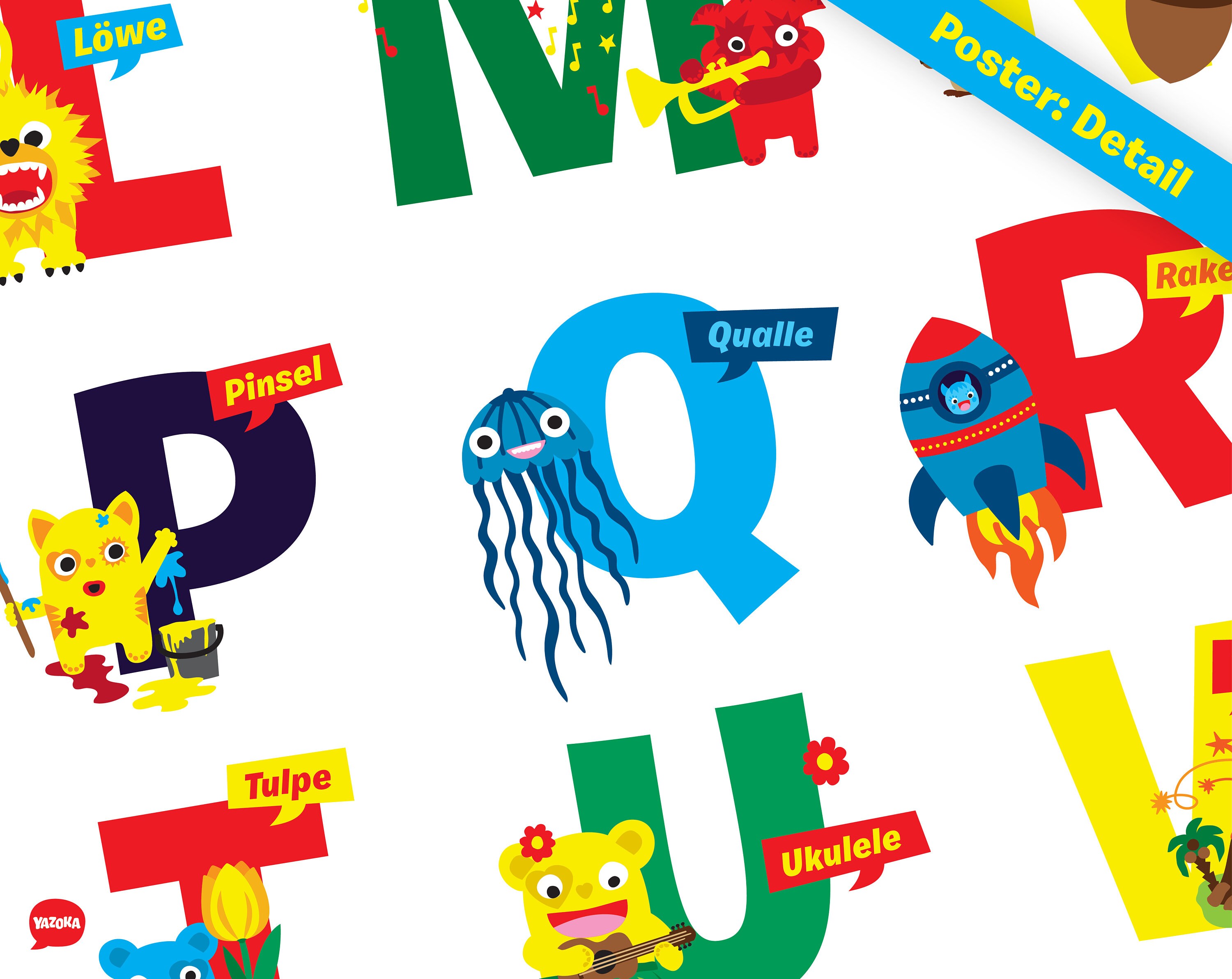 German ABC Alphabet Poster, Bold, Deutsch, Kids Decor, Colourful ...