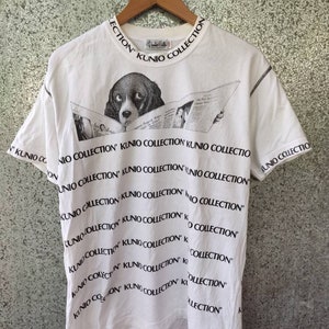 Vintage japanische Marke Kunio Collection t Shirt voller Druck japanischen Designer