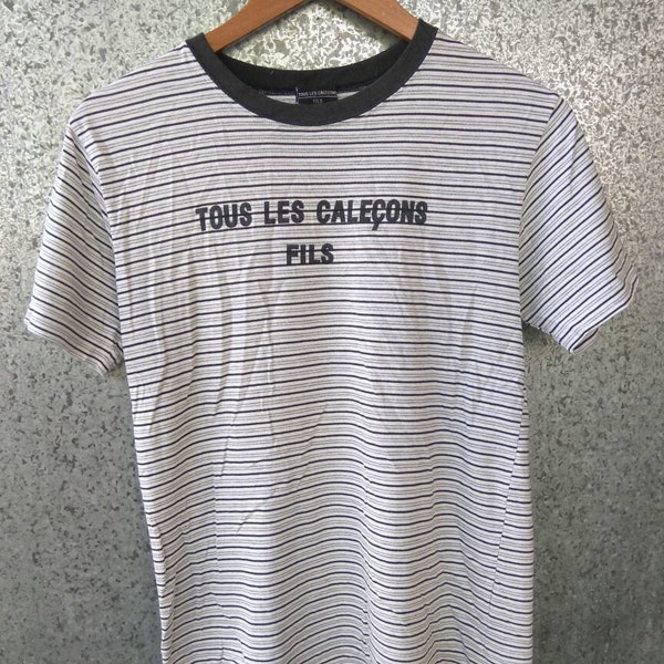 Vintage Tous Les CaleCons Fils Oaris Designer stripes t shirt