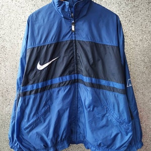 Vintage NIKE windbreaker big logo spell out zipper jacket XLarger size