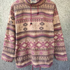Vintage Check Mate sweater fleece navajo design