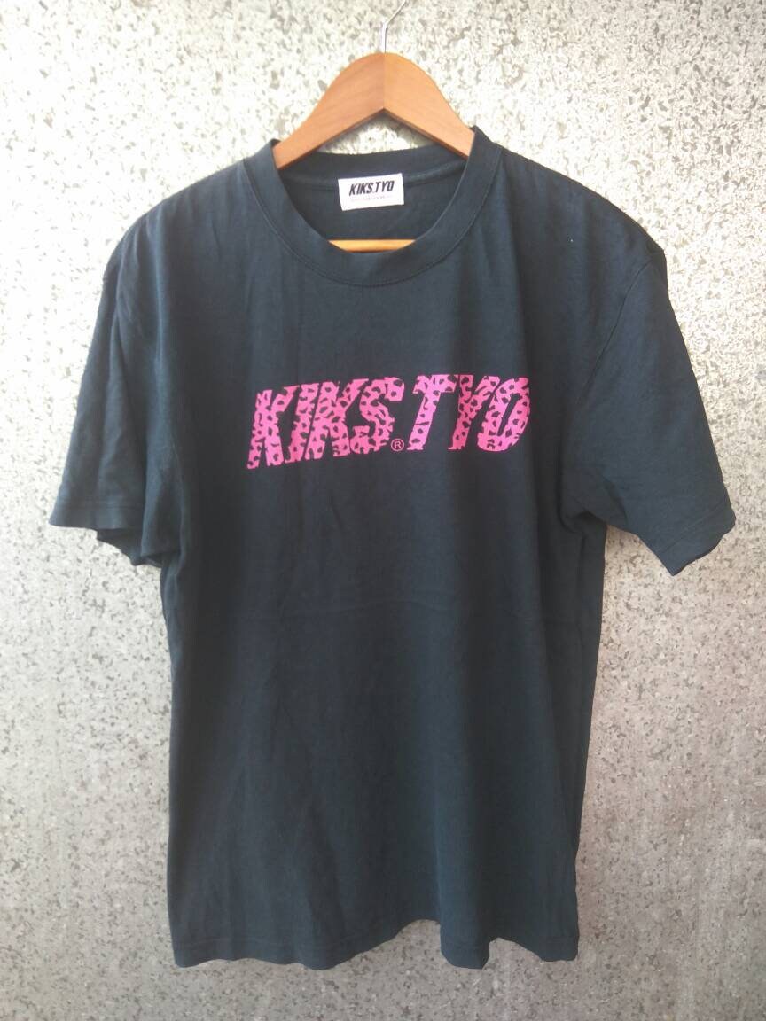 Vintage Japanese Brand t shirt Kiks Tyo tee spell out skull