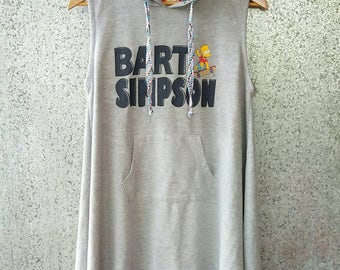 Vintage Bart Simpson hoodies sleeveless