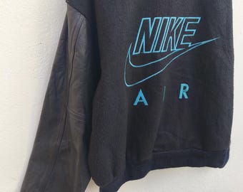 Kurtka Nike w stylu vintage, kurtka Varsity Nike Letterman, skórzana kurtka Nike Air z dużym logo