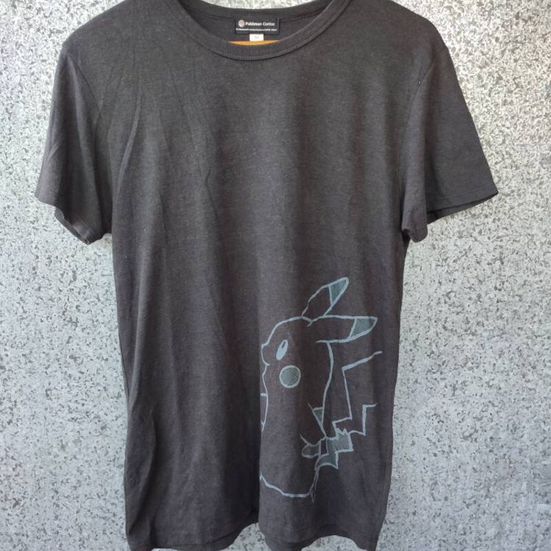 POKEMON Pokemon Anime Character Print T-shirt Men's M size cotton black type Vintage Second Hand
