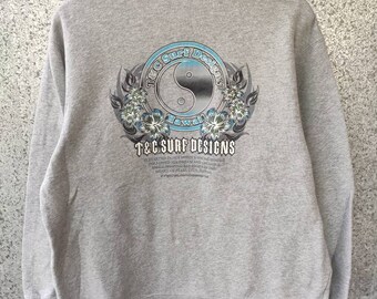 Vintage T&C sweatshirt surf design surfing style sun surf crewneck