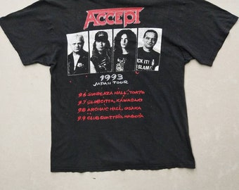 Vintage ACCEPT Band Tees 1993 Tour Japan / Accept T Shirt Band