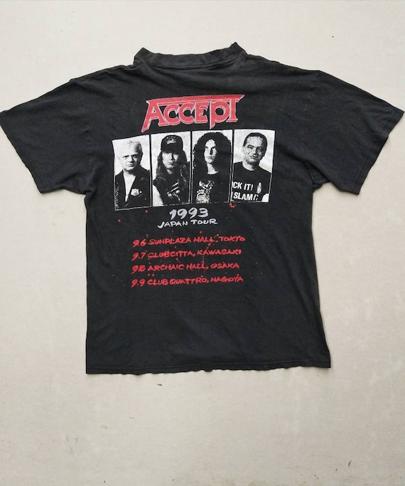 Vintage ACCEPT Band Tees 1993 Tour Japan / Accept T Shirt Band