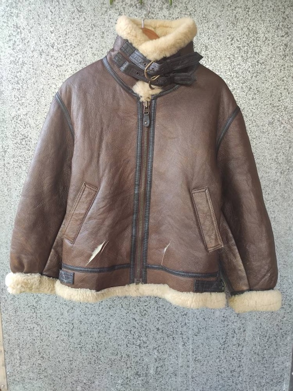 Vintage B3 Jacket Sheepskin Leather Jacket Avirex Bomber Jacket