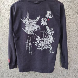 Vintage Sukajan t Shirt Langarm Bullet Noise