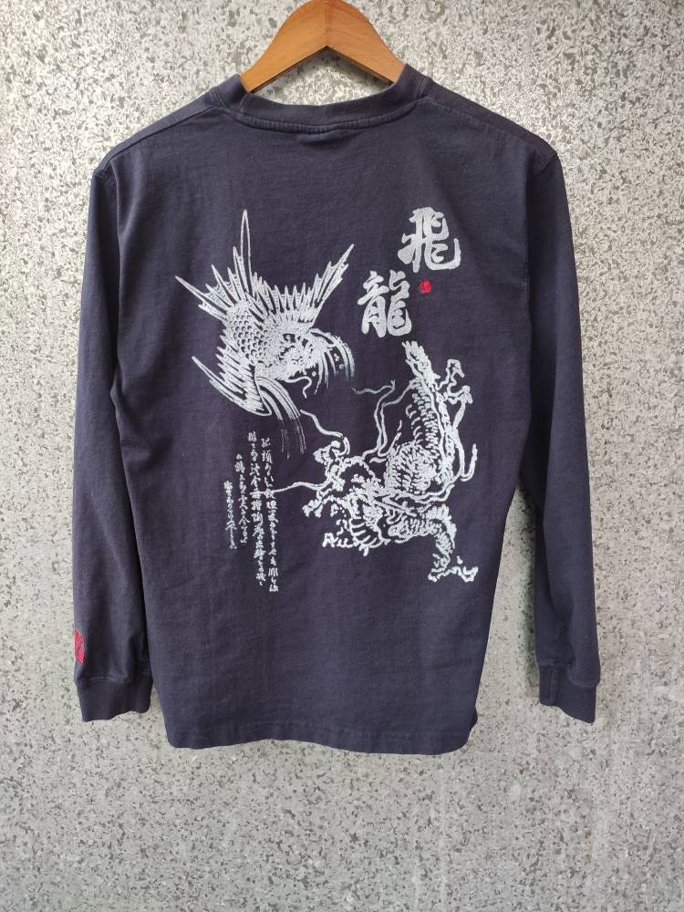 Vintage Sukajan T Shirt Long Sleeve Bullet Noise - Etsy