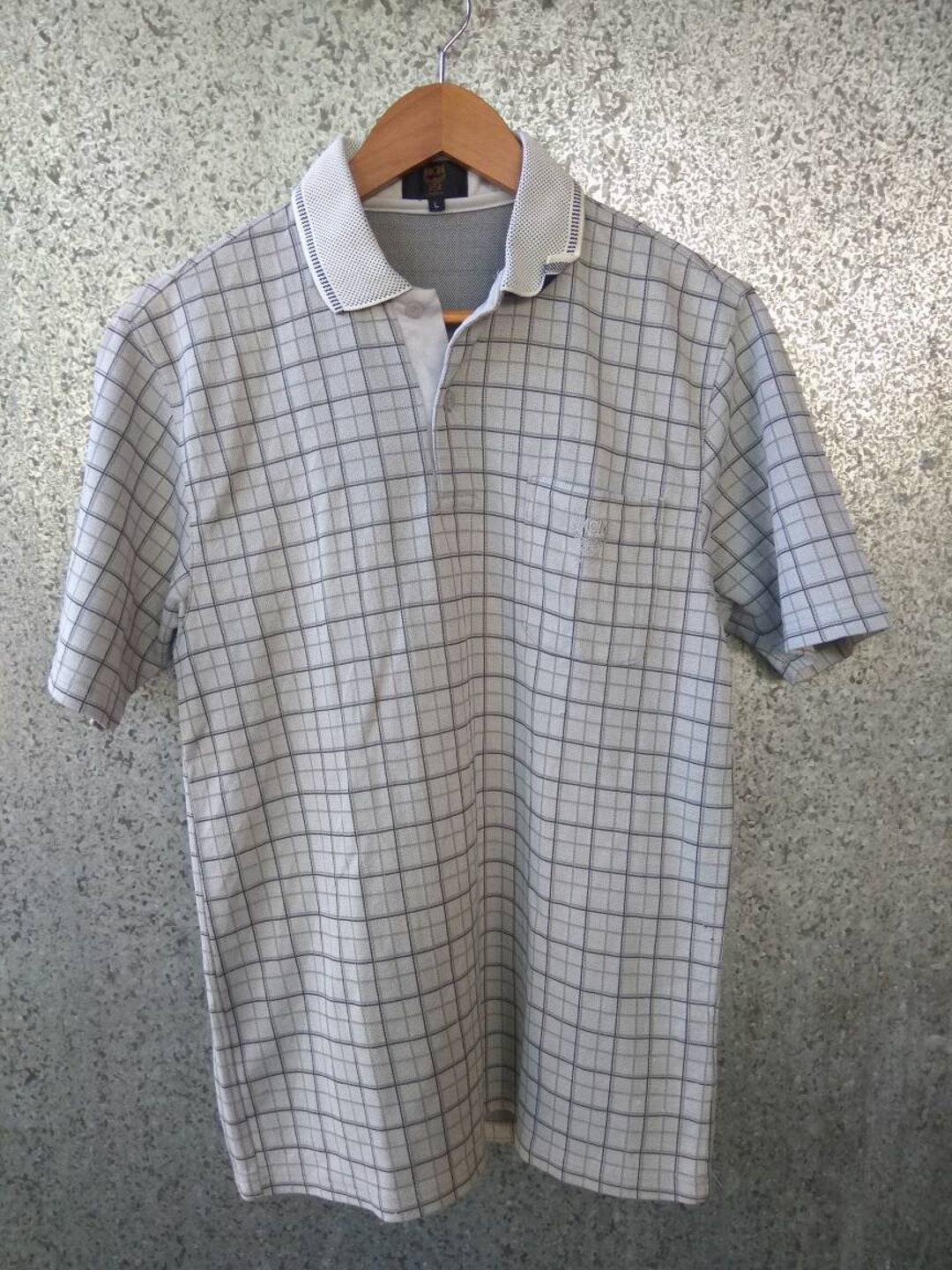 Vintage MCM Legere Polo Shirt Checkered - Etsy