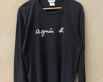 Vintage 90s Vintage Agnes B T Shirt Long Sleeve Spell Out - Etsy