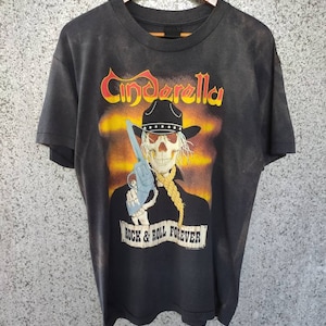 Vintage 80s Vintage Cinderella t shirt band tour tees pushead