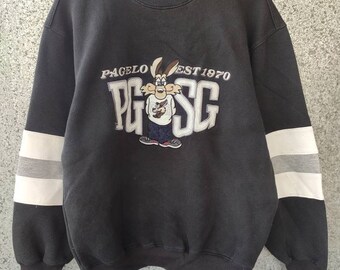 Vintage Pagelo sweatshirt stor tecknad broderi tröja