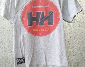 Vintage Helly Hansen t shirt sea gear big logo spell out unisex medium size made in usa