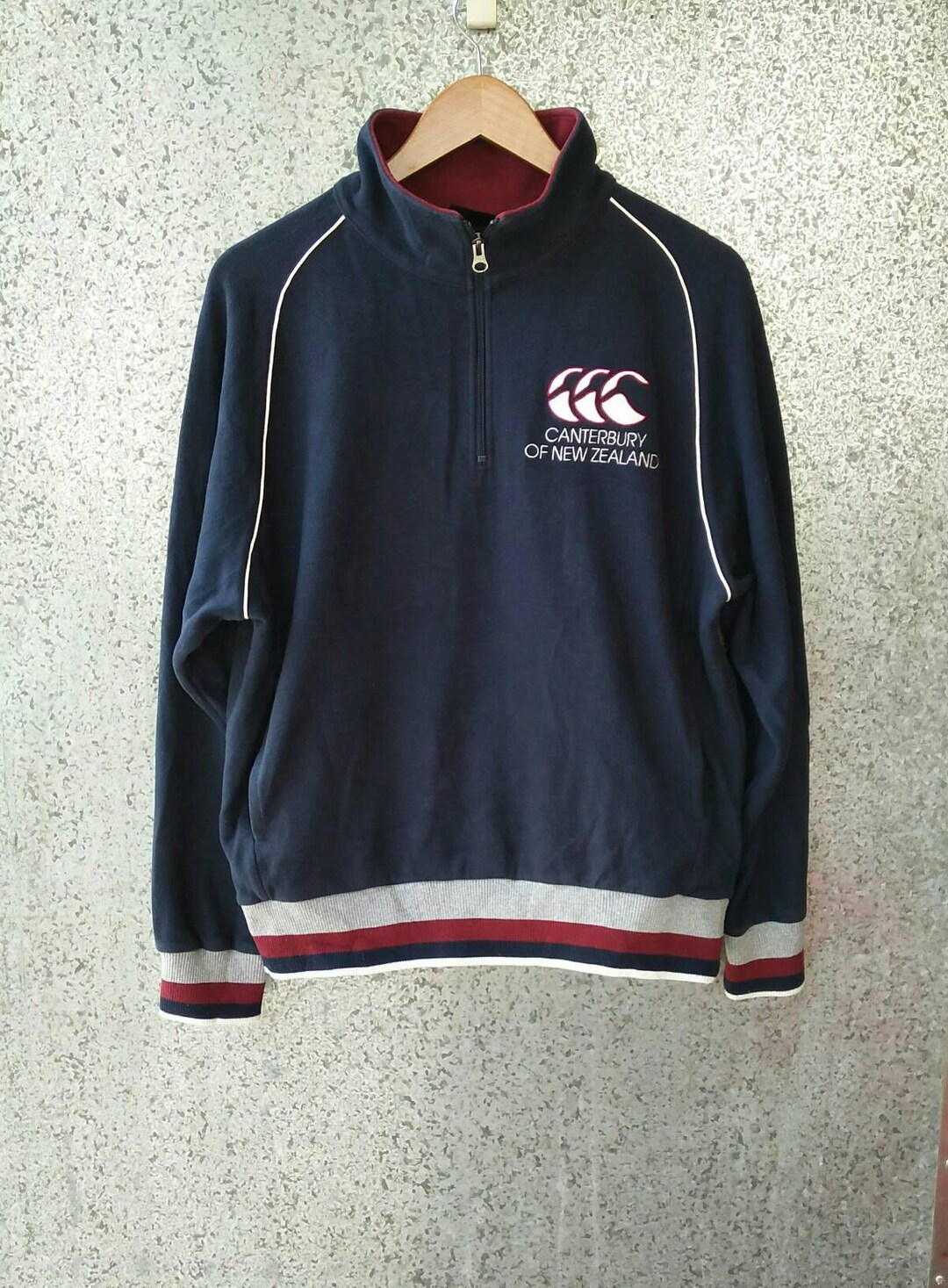 高級素材使用ブランド New of Canterbury Zealand Embroidery Sweatshirt Zipper Half その他