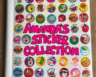Customized 80's Inspired Sticker Book-choose custom wording and letter color