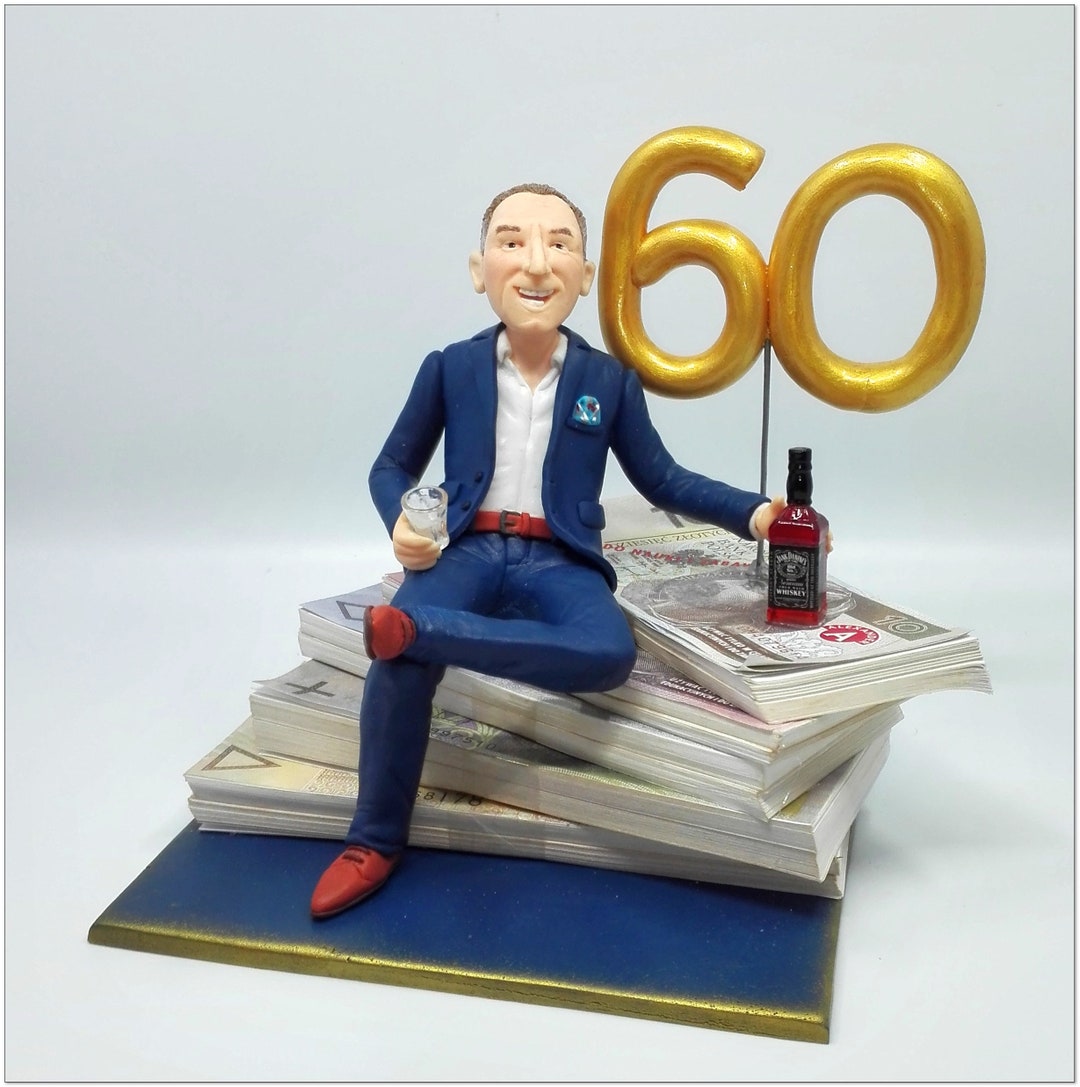 Personalised Handmade Birthday Cake Topper, 60th Handmade Birthday Cake