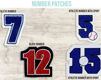 Custom Number Letterman Chenille Patch