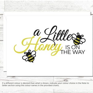 Carte Abeille Un peu de miel est sur le chemin - Carte de baby shower scintillante - Option enveloppe personnalisée