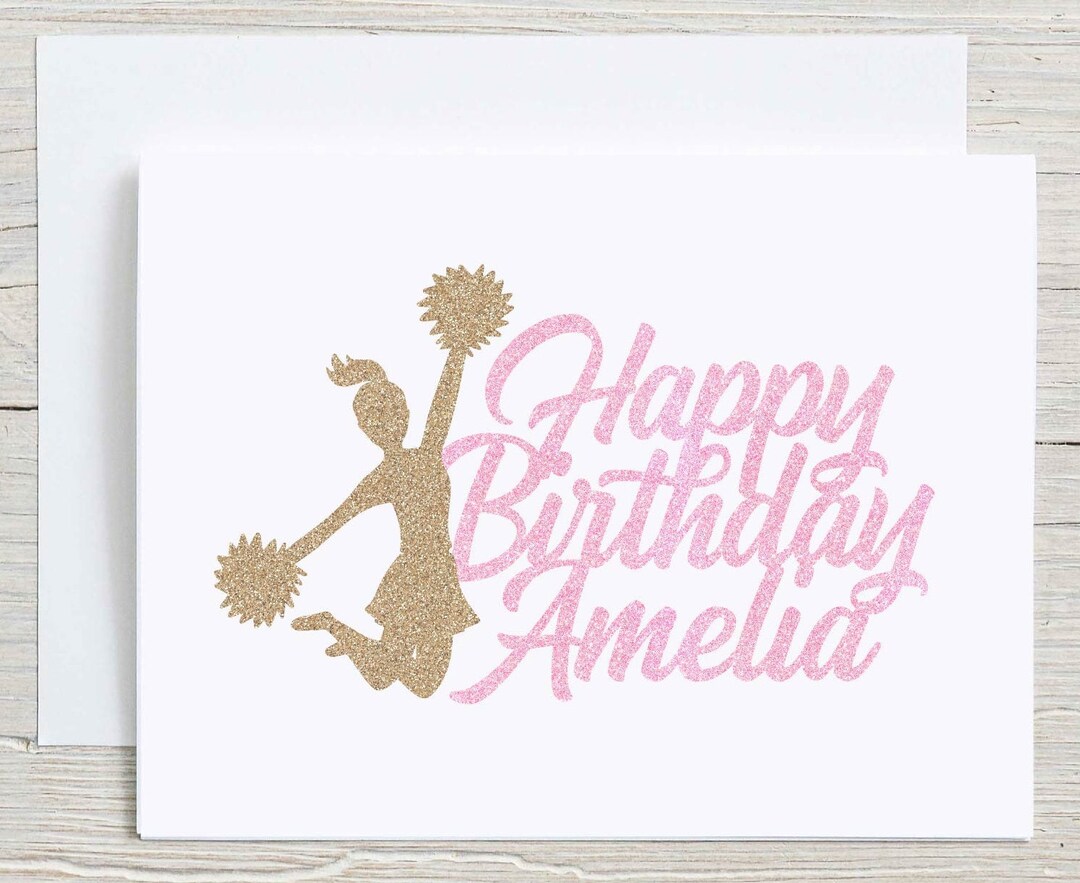 Cheerleader Birthday, Gymnast Card, Soccer Card, for Cheerleader