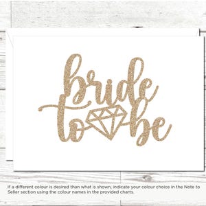 Bride to Be Greeting Card | Engagement Card with Glitter or Printed Options | Custom Envelope Available | Bridal Shower Card