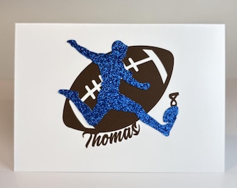 Personalized Football Birthday Card for Boy Teen Player Custom Name Sports Greeting