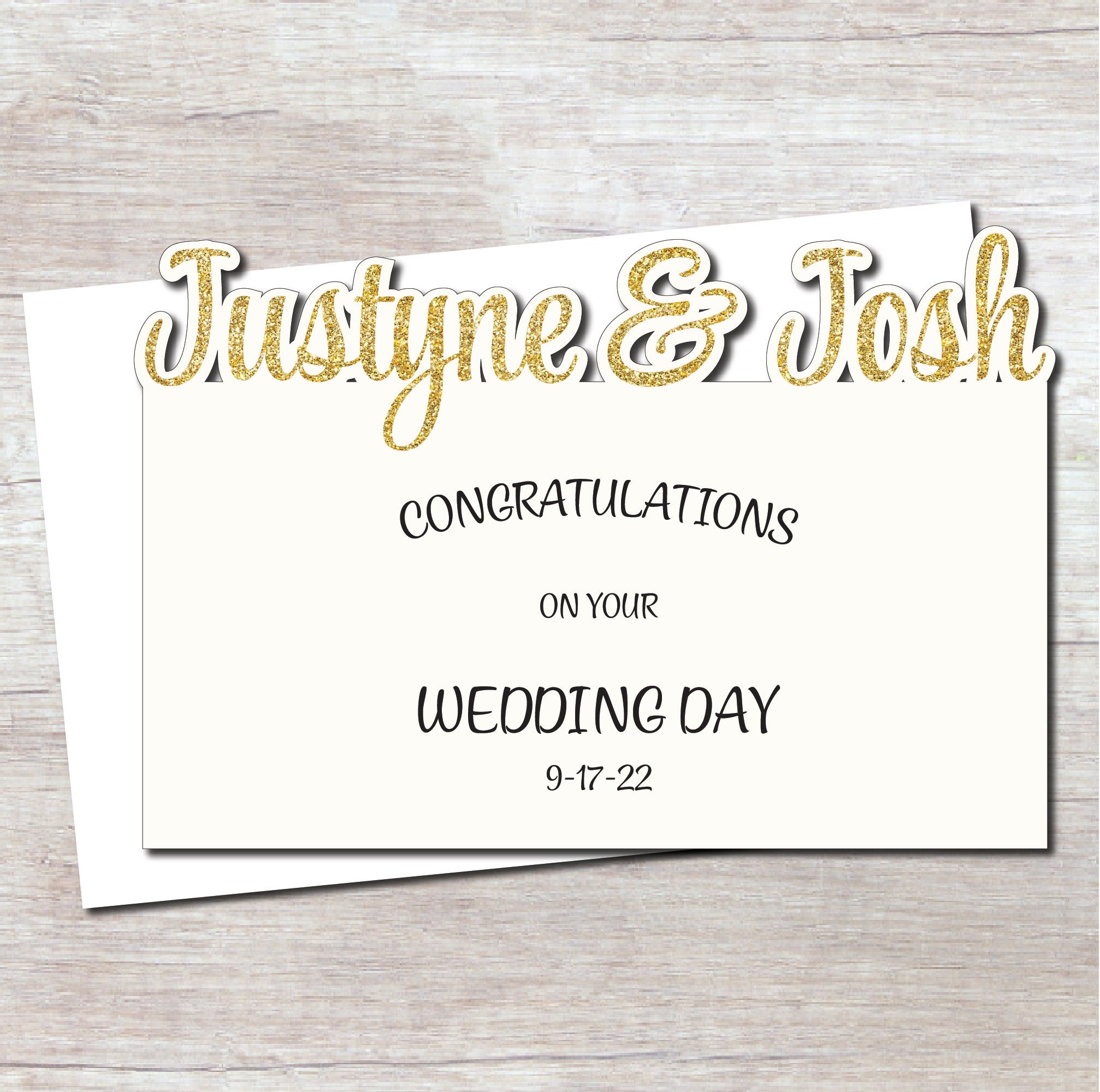 Name Cutout Wedding Card Wedding Card Wedding Vows Card for Bride