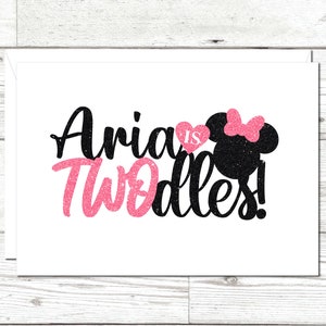 Carte d'anniversaire personnalisée Oh Twodles, 1er anniversaire, carte Oh Twodles, carte oreilles de souris, 2e anniversaire, carte d'anniversaire Twodles Toodles