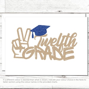 Carte de douzième année Peace Out, Carte de terminale, Carte de fin d'études, Pour le diplômé, Carte de fin d'études toute année, Carte scintillante, Carte de fin d'études