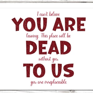 Funny Glitter Retirement Card: Irreplaceable Coworker Leaving