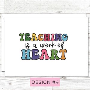 Teacher Appreciation Cards – Whimsical, Floral & Quirky Designs – Individual or Set of 4/5/6 – A2 or 5x7 w/ Custom Envelope