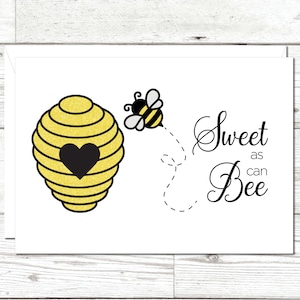 Carte de voeux pour baby shower, Carte de voeux pour bébé, Carte de baby shower, Baby shower sur le thème des abeilles, Carte de baby shower abeille et ruche