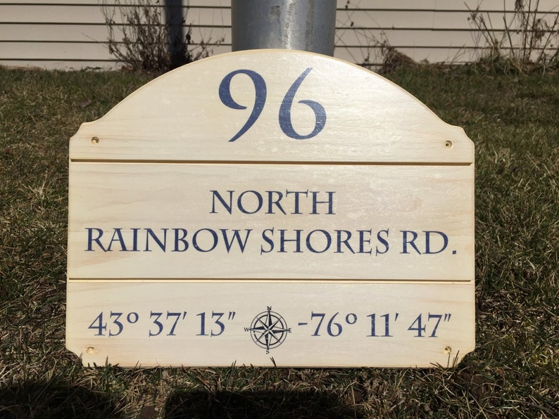 Custom Address Nautical Coordinates House Sign Etsy