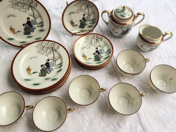 geisha girl japanese tea set Geisha girl japanese tea set