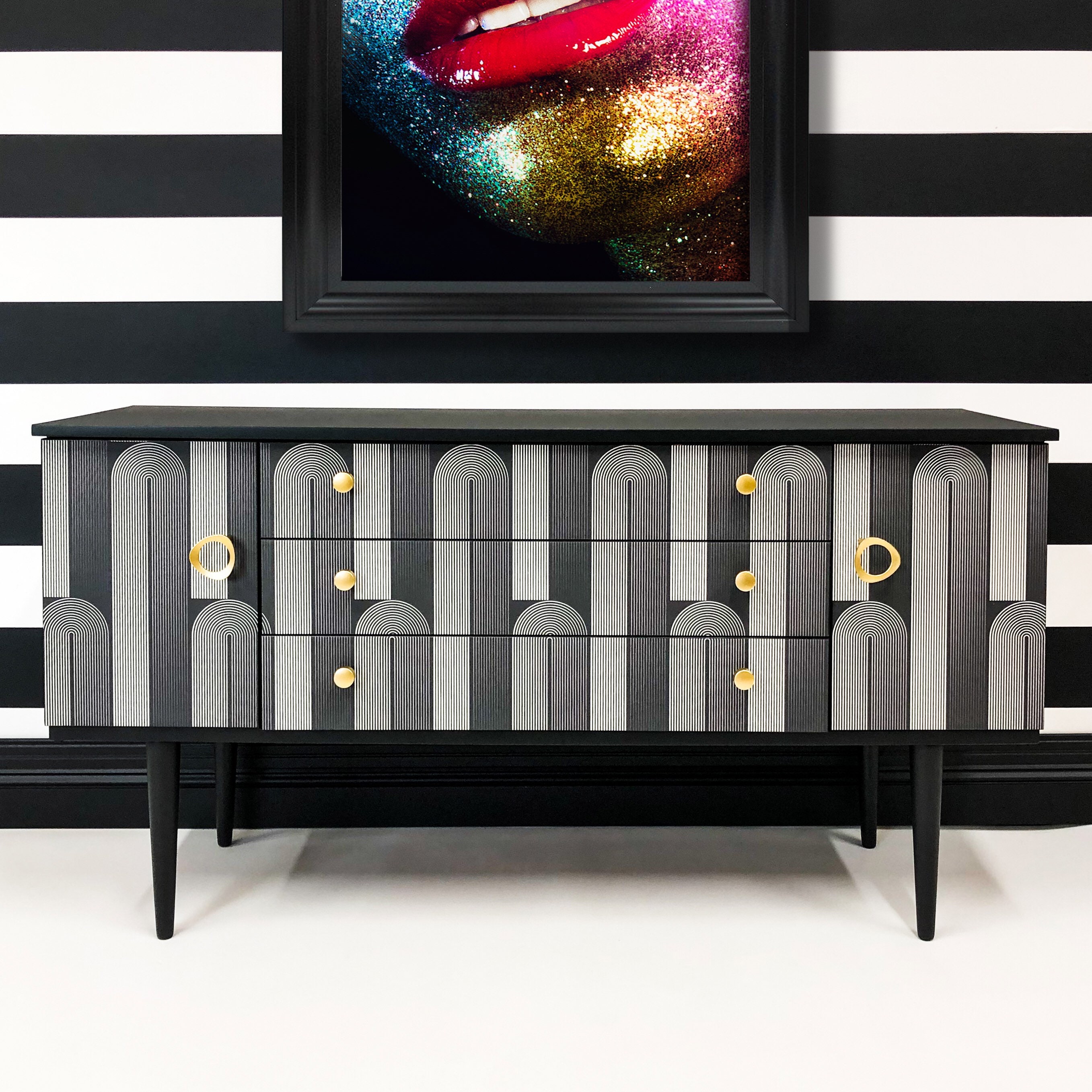 Upcycled Retro Sideboard Vintage TV Unit Painted Etsy UK