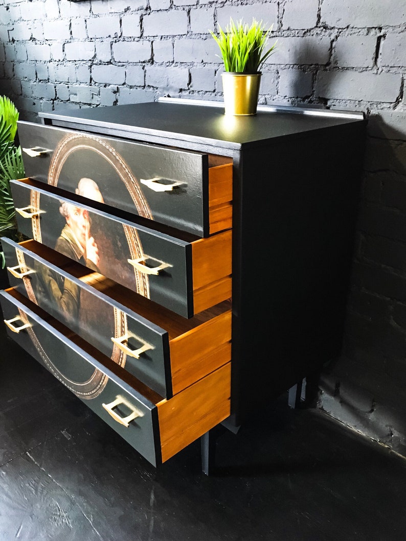Upcycled Vintage Mid Century Retro Chest of Drawers for Etsy